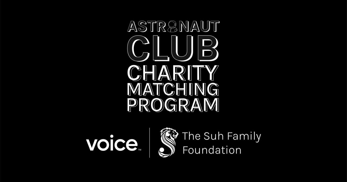 Digital Art Marketplace Voice’s New Astronaut Club Charity Matching Program Launches with Suh Family Foundation Partnership to Empower Emerging Artists in Web3 | News [Video]